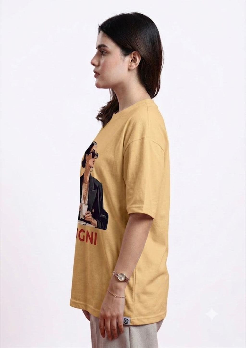 Premium Jugni Fashion Graphic Oversized T-Shirt for Women | 100% Cotton | 220 GSM | Tee Firm
