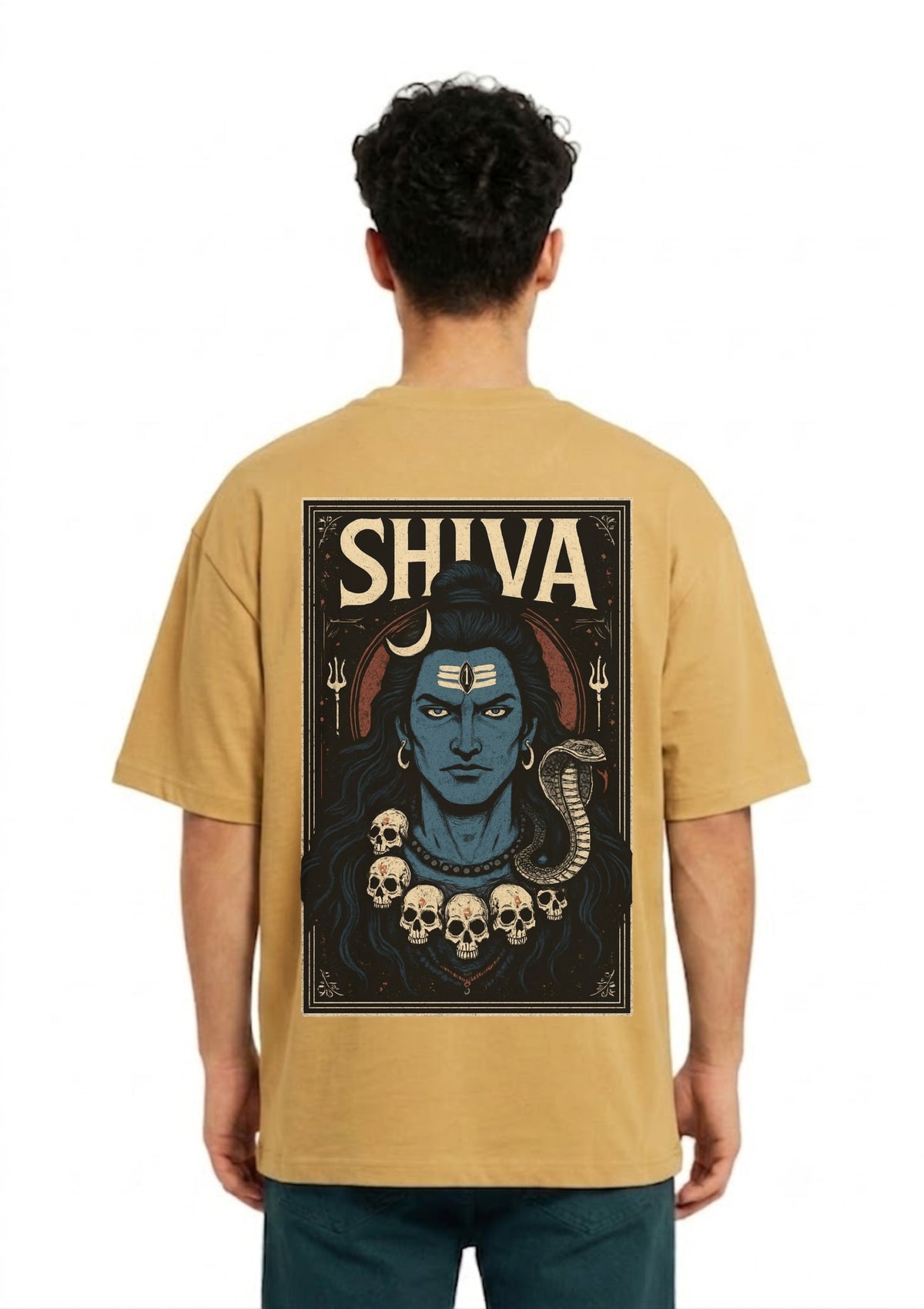 Lord Shiva Vintage Graphic Oversized T-Shirt for Men | 100% Cotton | 220 GSM | Tee Firm