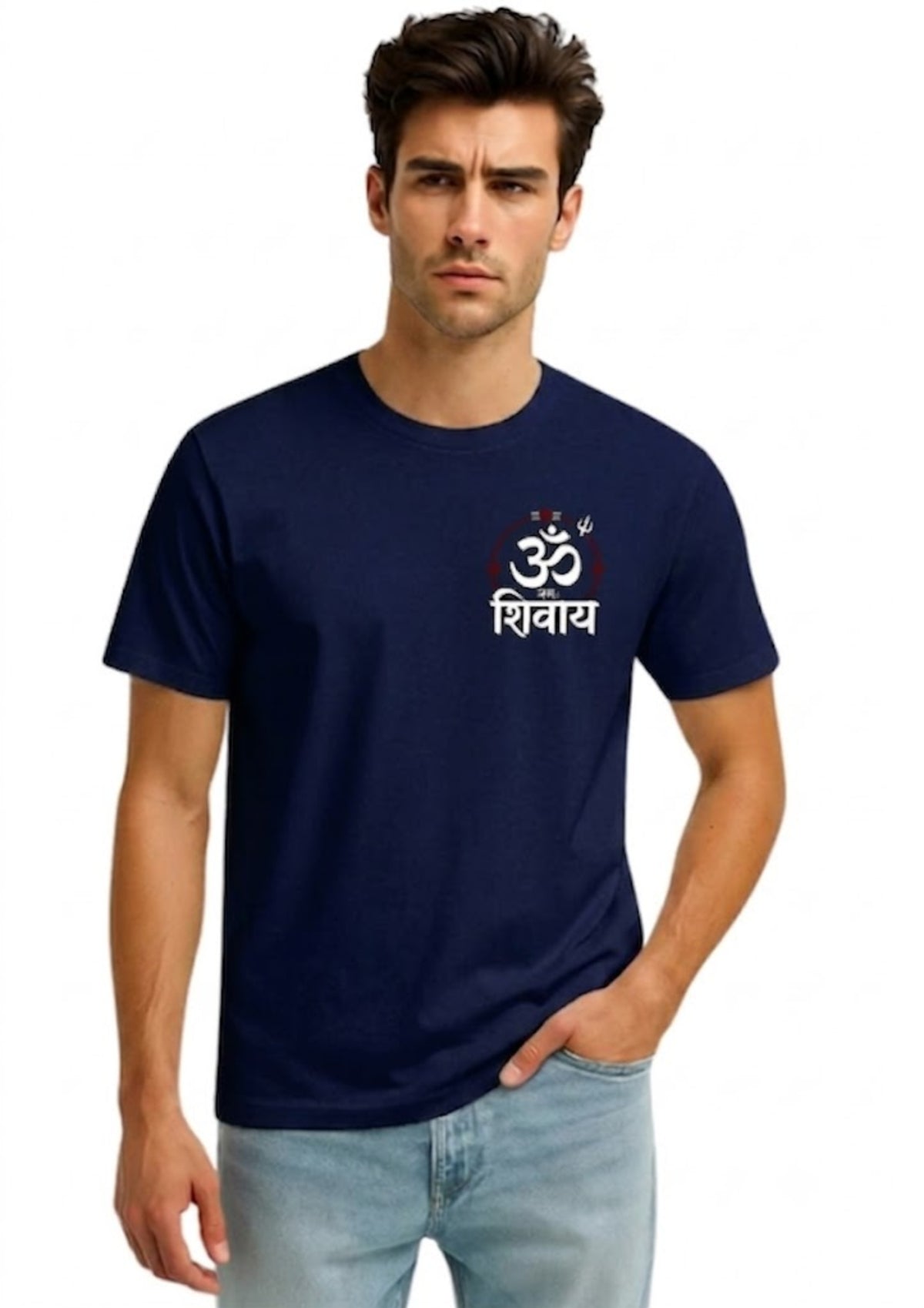Om Namah Shivaya Graphic Regular Fit T-Shirt for Men | 100% Cotton | 180 GSM | Tee Firm