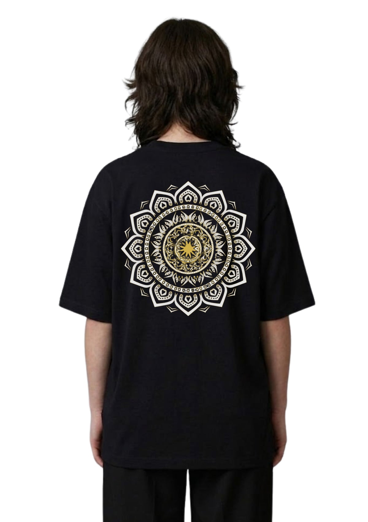 Mandala Back Print Oversized T-Shirt for Women | 100% Cotton | 220 GSM | Tee Firm