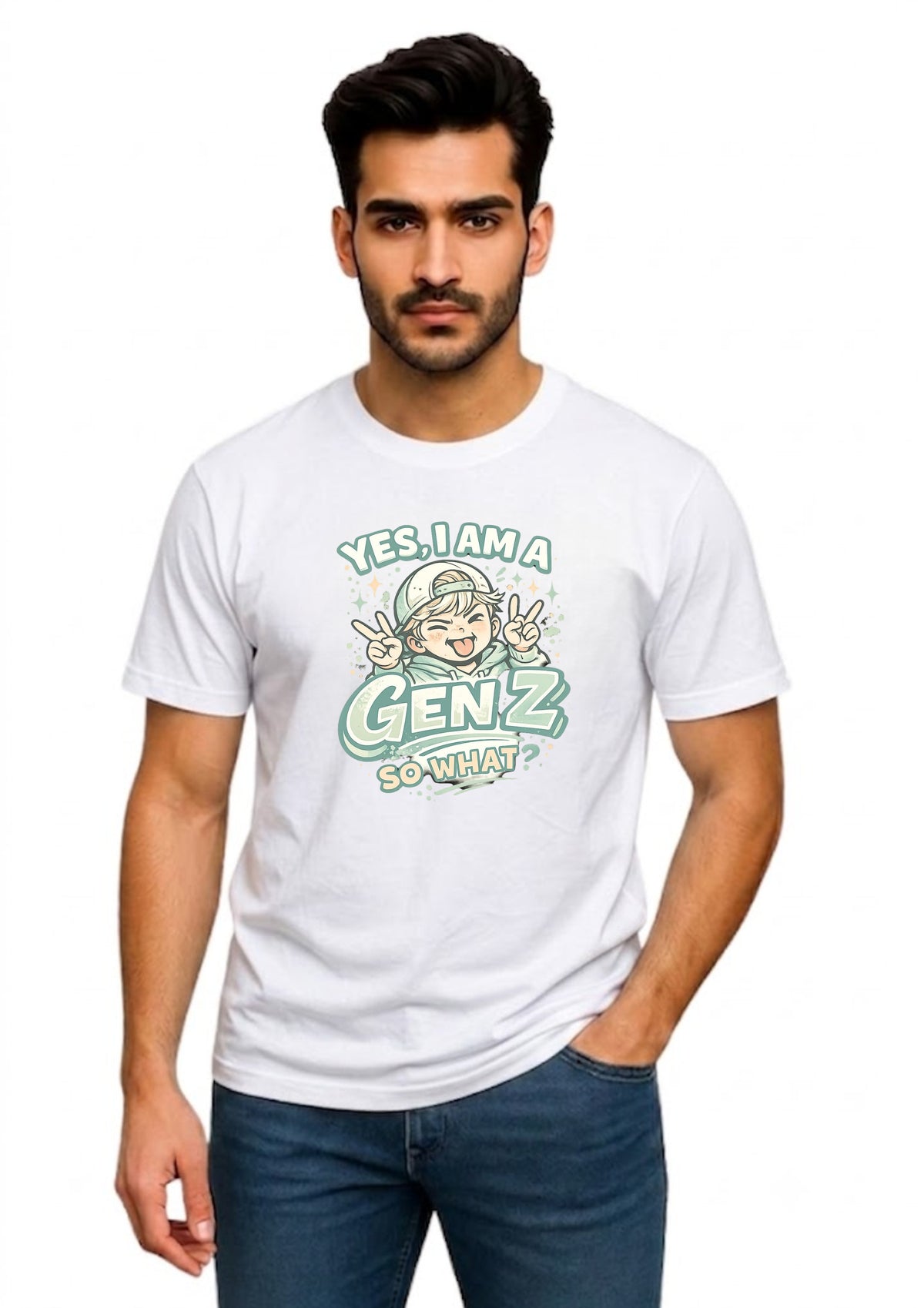 Gen Z Quote Graphic Regular T-Shirt for Men | 100% Cotton | 180 GSM | Tee Firm
