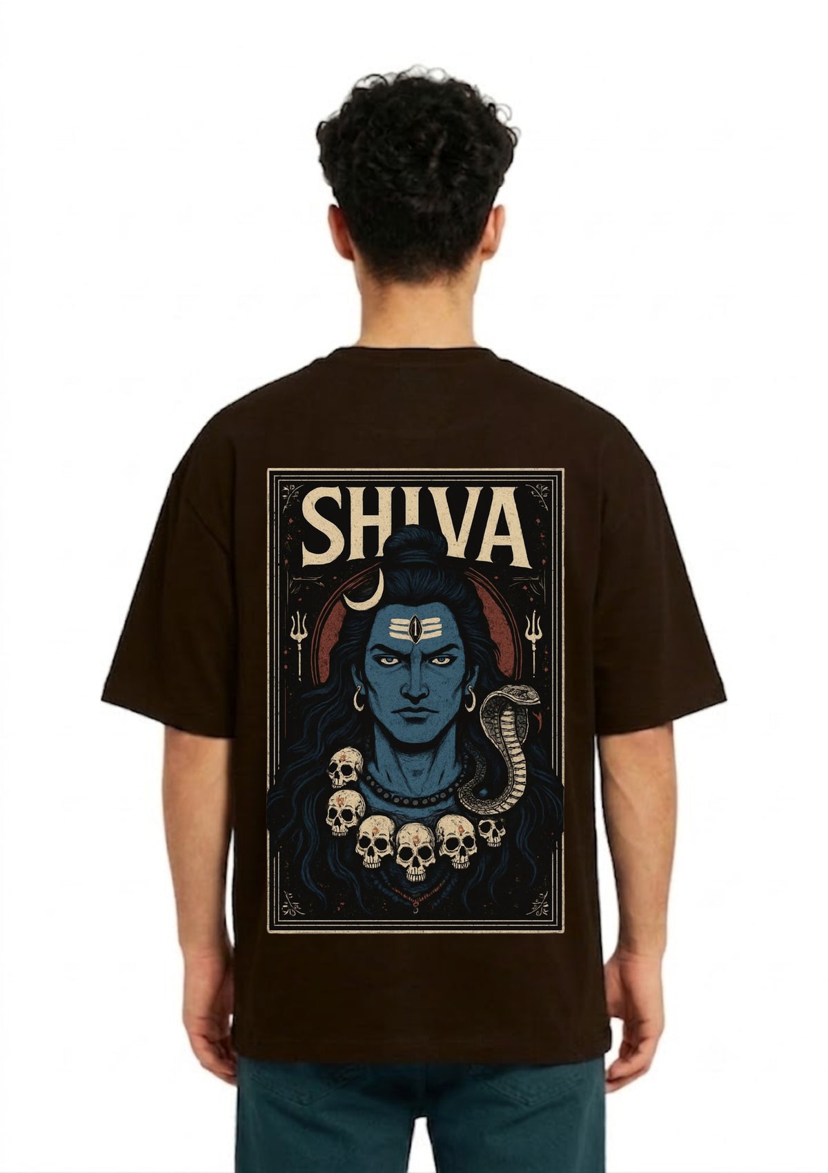 Lord Shiva Vintage Graphic Oversized T-Shirt for Men | 100% Cotton | 220 GSM | Tee Firm