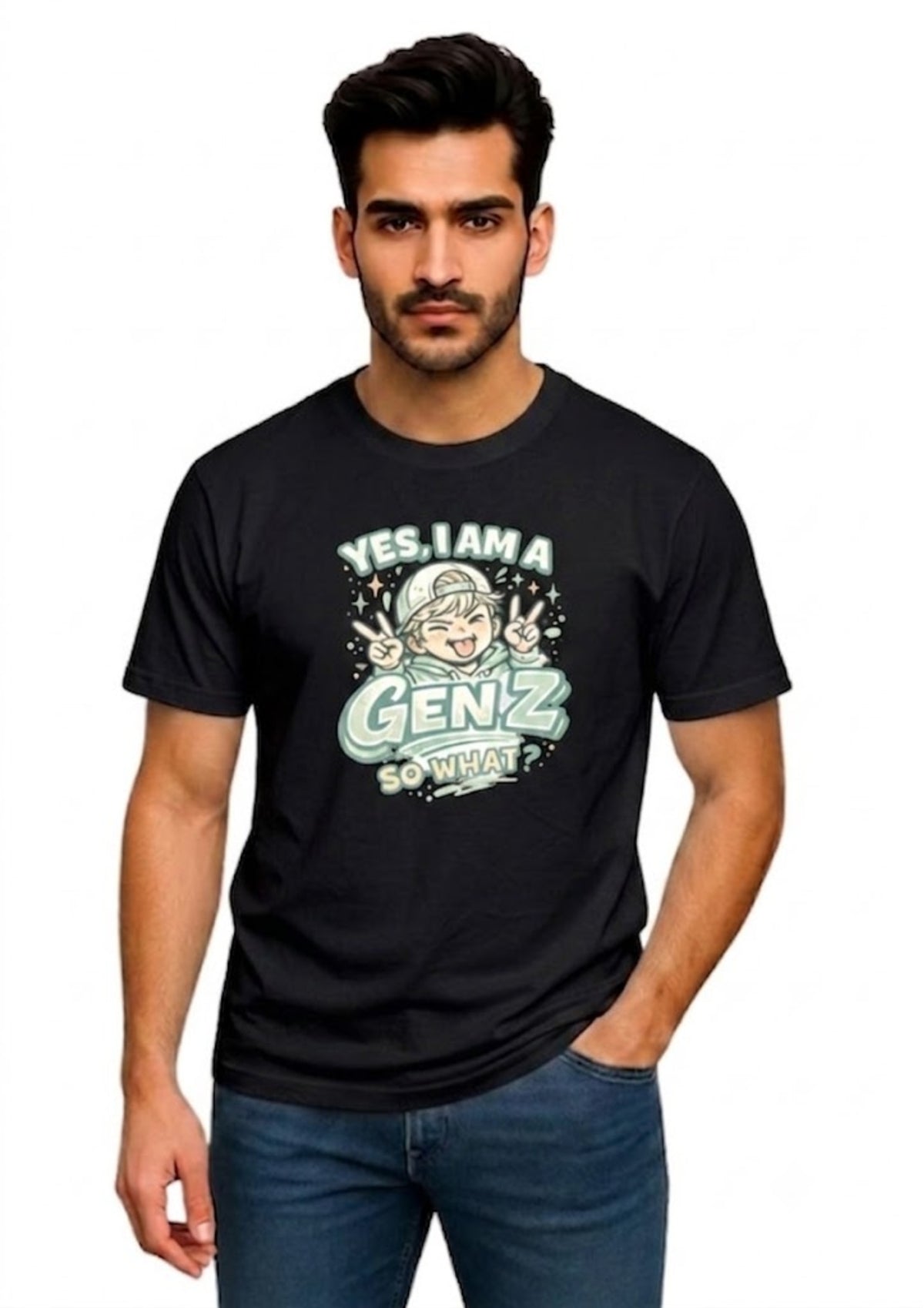Gen Z Quote Graphic Regular T-Shirt for Men | 100% Cotton | 180 GSM | Tee Firm