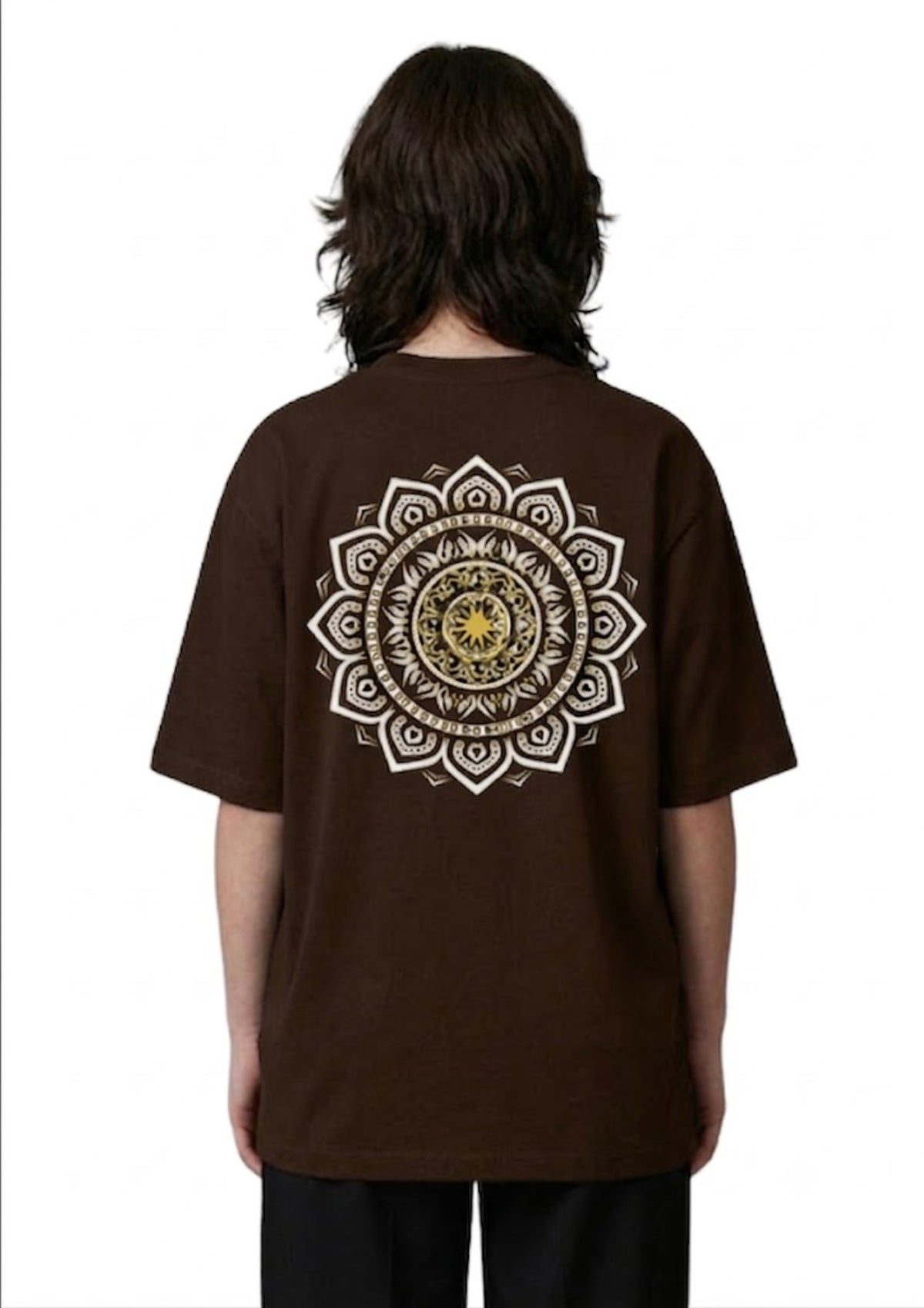 Mandala Back Print Oversized T-Shirt for Women | 100% Cotton | 220 GSM | Tee Firm