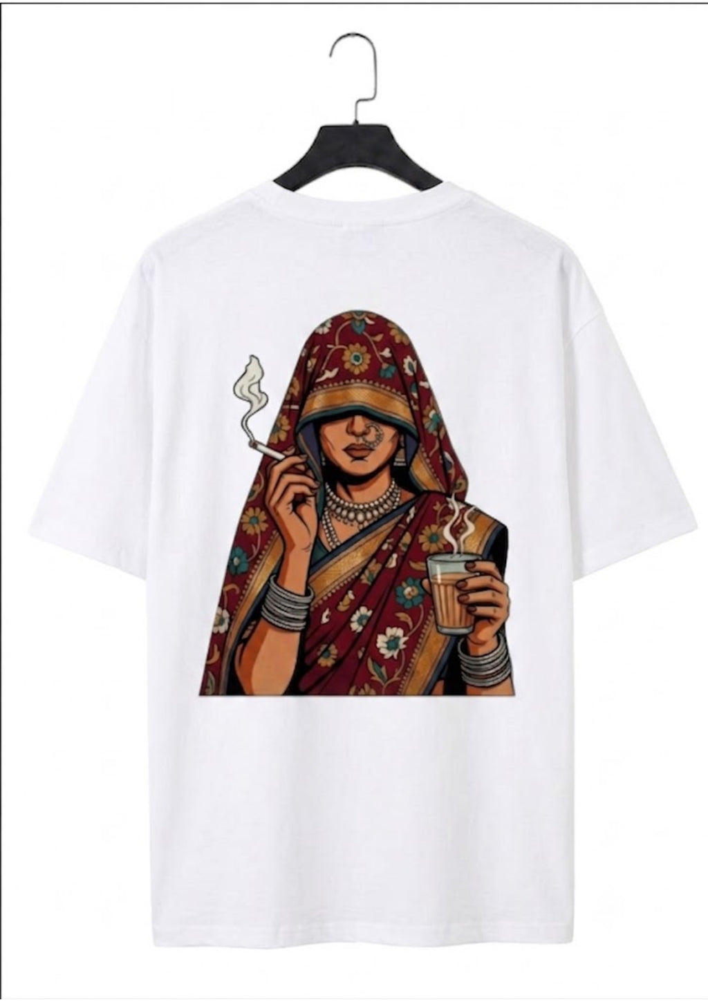 Desi Queen Back Print Oversized T-Shirt for Women | 100% Cotton | 220 GSM | Tee Firm