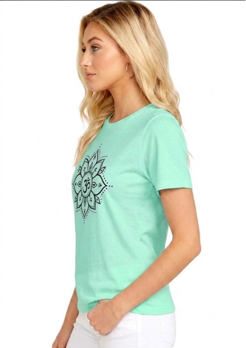 Om Mandala Graphic Regular Fit T-Shirt for Women | 100% Cotton | 180 GSM | Tee Firm