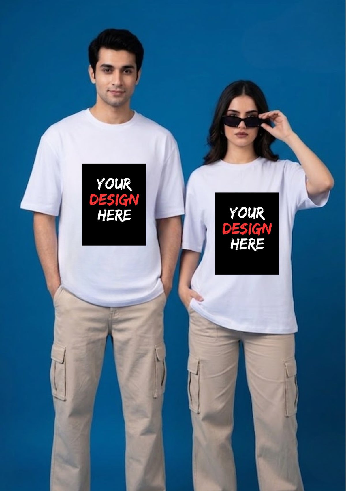 Custom Design Oversized T-Shirt | Front & Back Print | 220 GSM | 100% Cotton