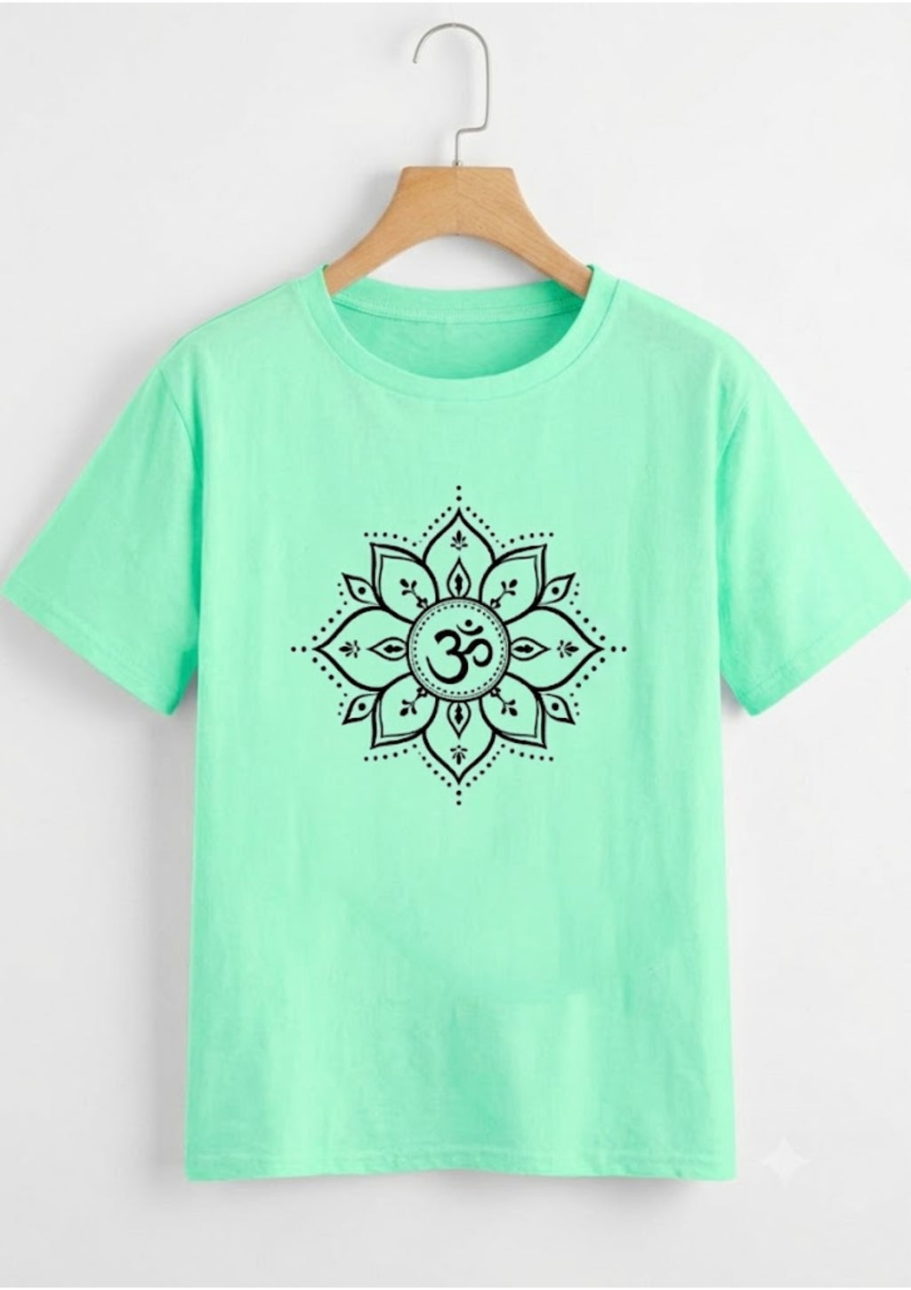 Om Mandala Graphic Regular Fit T-Shirt for Women | 100% Cotton | 180 GSM | Tee Firm