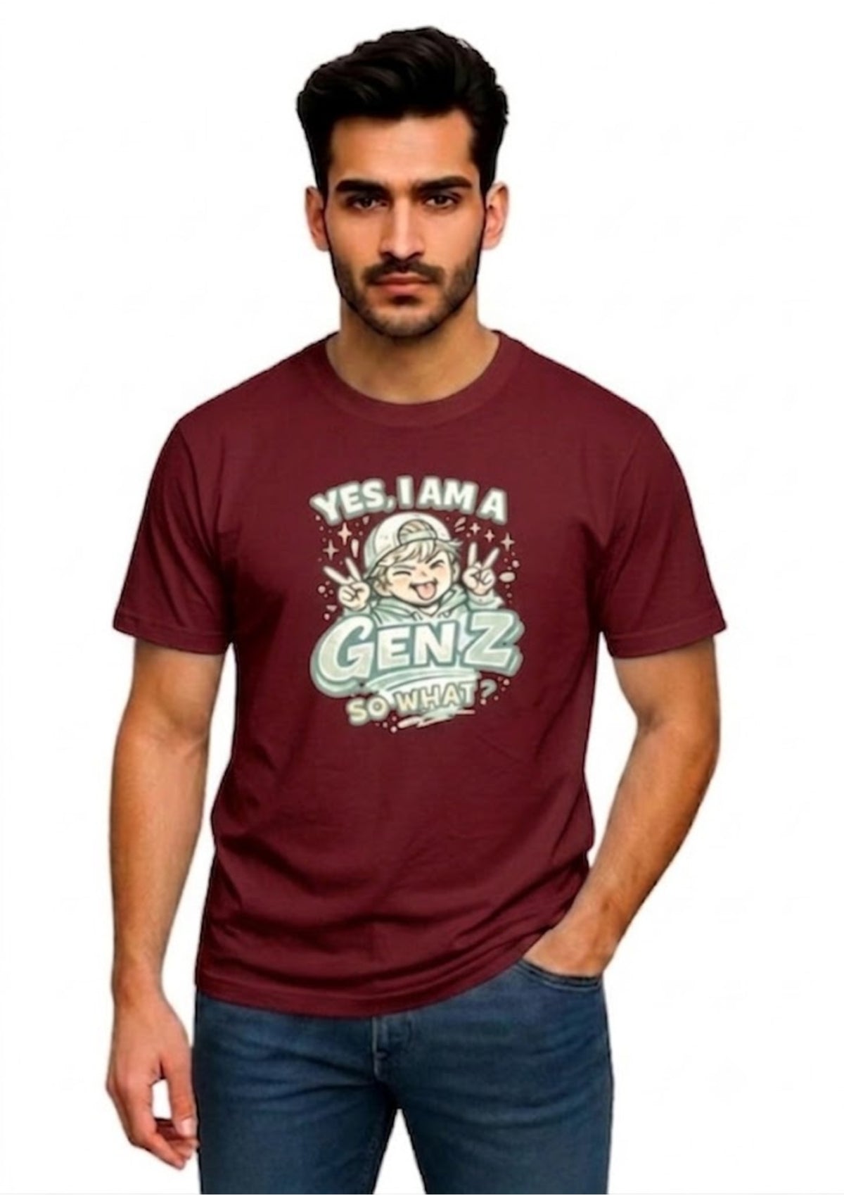 Gen Z Quote Graphic Regular T-Shirt for Men | 100% Cotton | 180 GSM | Tee Firm