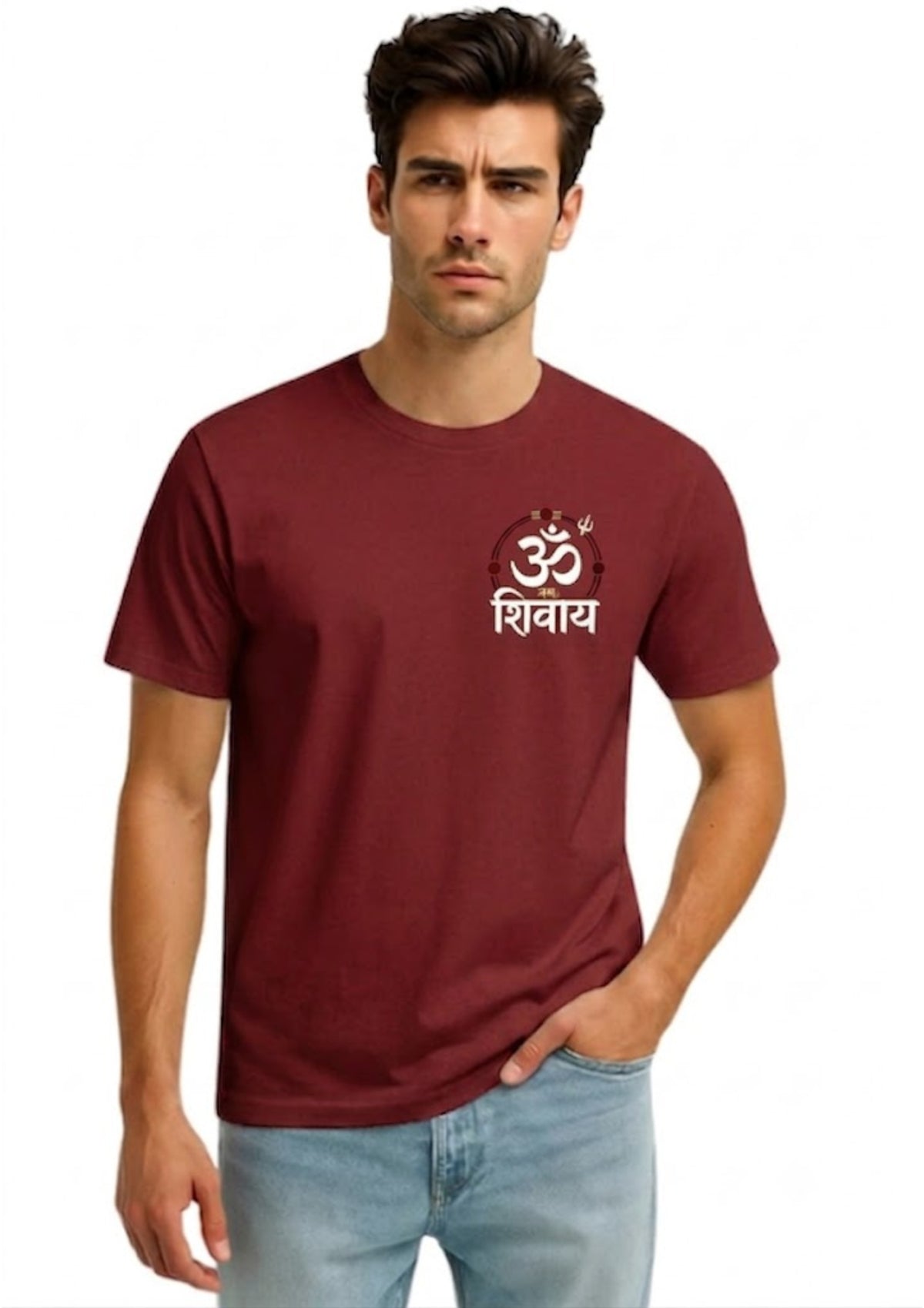 Om Namah Shivaya Graphic Regular Fit T-Shirt for Men | 100% Cotton | 180 GSM | Tee Firm