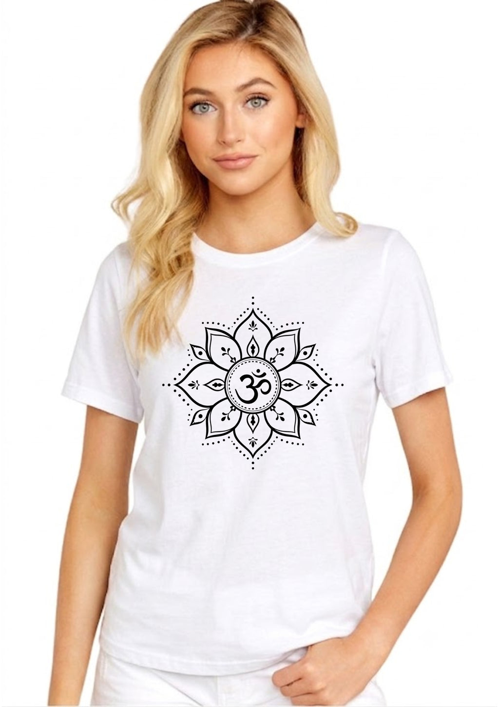 Om Mandala Graphic Regular Fit T-Shirt for Women | 100% Cotton | 180 GSM | Tee Firm