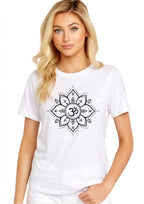 Om Mandala Graphic Regular Fit T-Shirt for Women | 100% Cotton | 180 GSM | Tee Firm