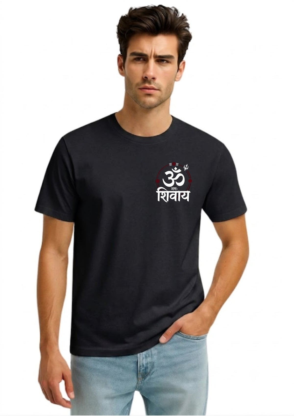 Om Namah Shivaya Graphic Regular Fit T-Shirt for Men | 100% Cotton | 180 GSM | Tee Firm