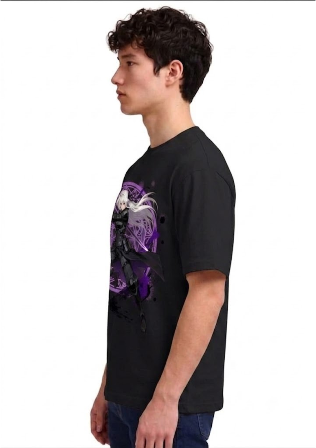 Anime Swordswoman Graphic Oversized T-Shirt for Men | 100% Cotton | 220 GSM | Tee Firm