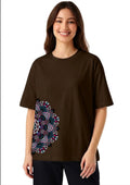 Half Mandala Graphic Oversized T-Shirt for Women | 100% Cotton | 220 GSM | Tee Firm