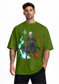 Anime Warrior Graphic Oversized T-Shirt for Men | 100% Cotton | 220 GSM | Tee Firm