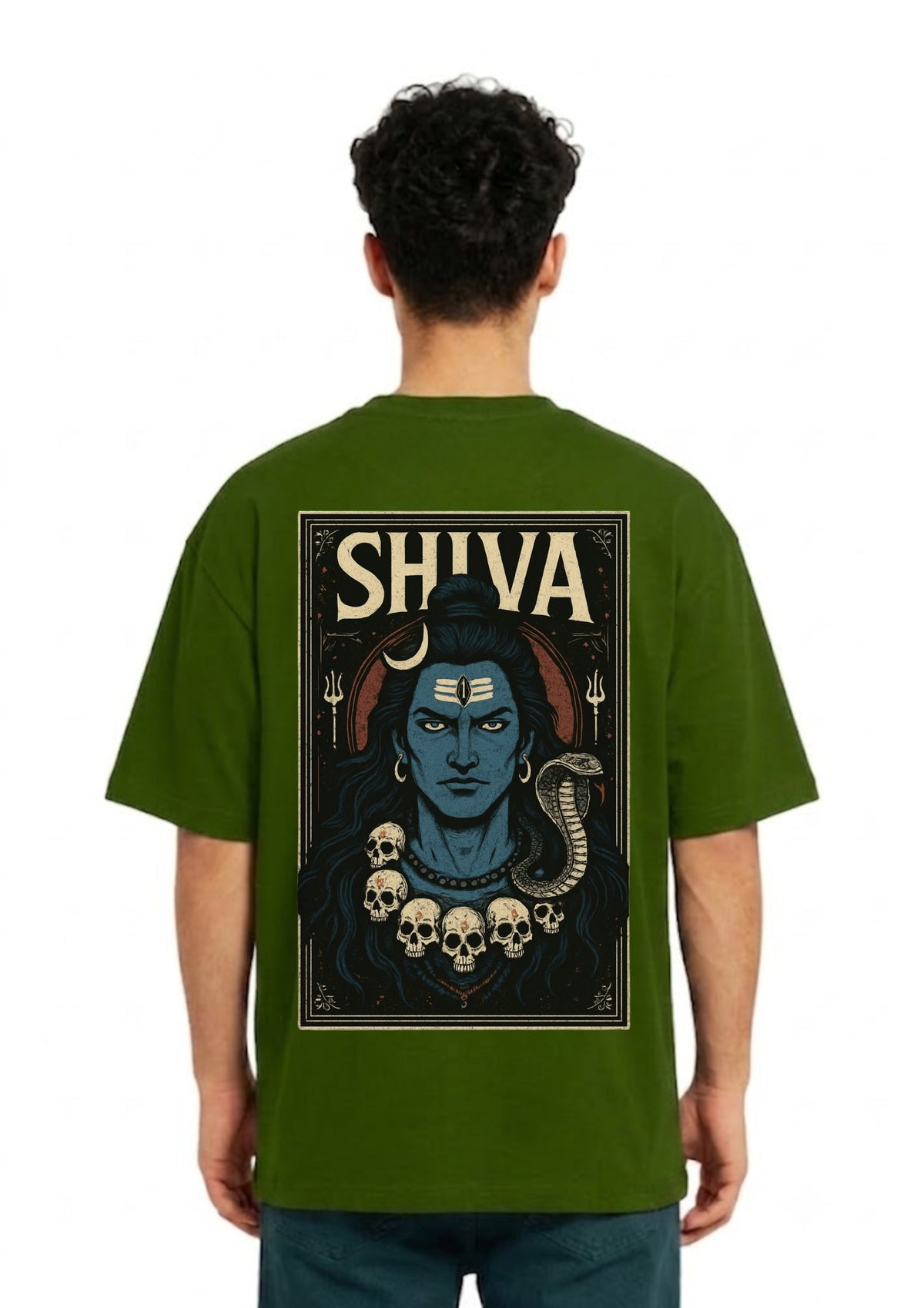 Lord Shiva Vintage Graphic Oversized T-Shirt for Men | 100% Cotton | 220 GSM | Tee Firm