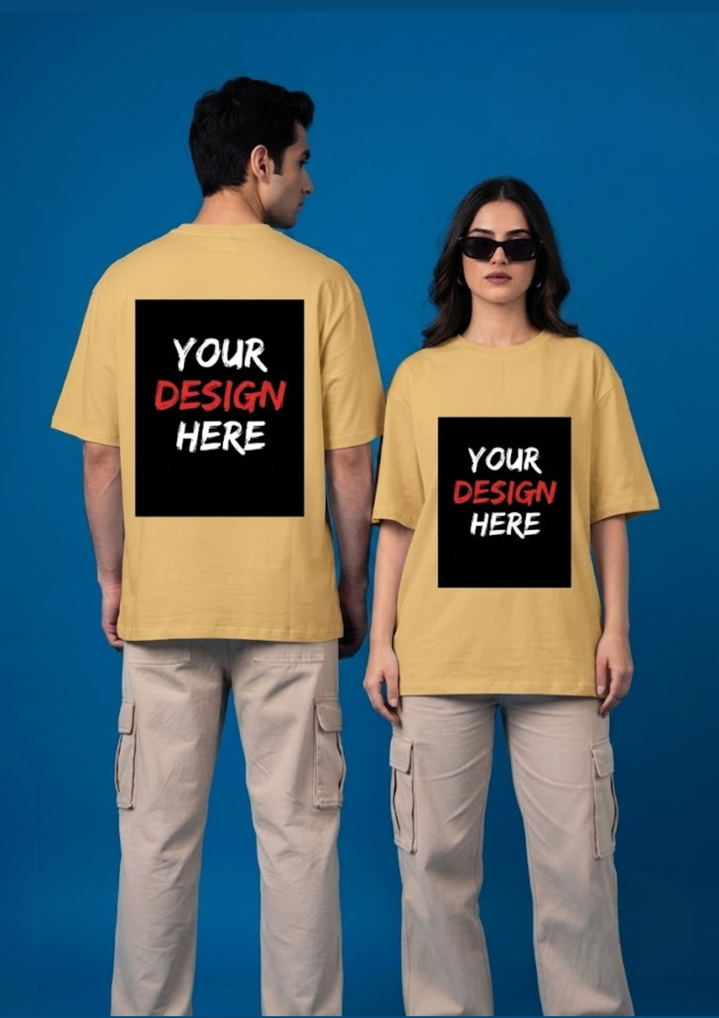 Custom Design Oversized T-Shirt | Front & Back Print | 220 GSM | 100% Cotton
