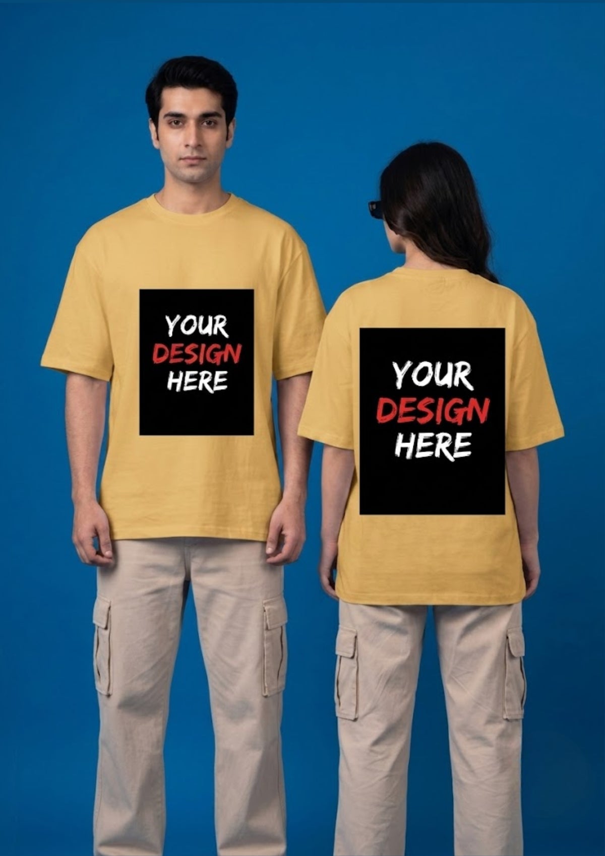 Custom Design Oversized T-Shirt | Front & Back Print | 220 GSM | 100% Cotton