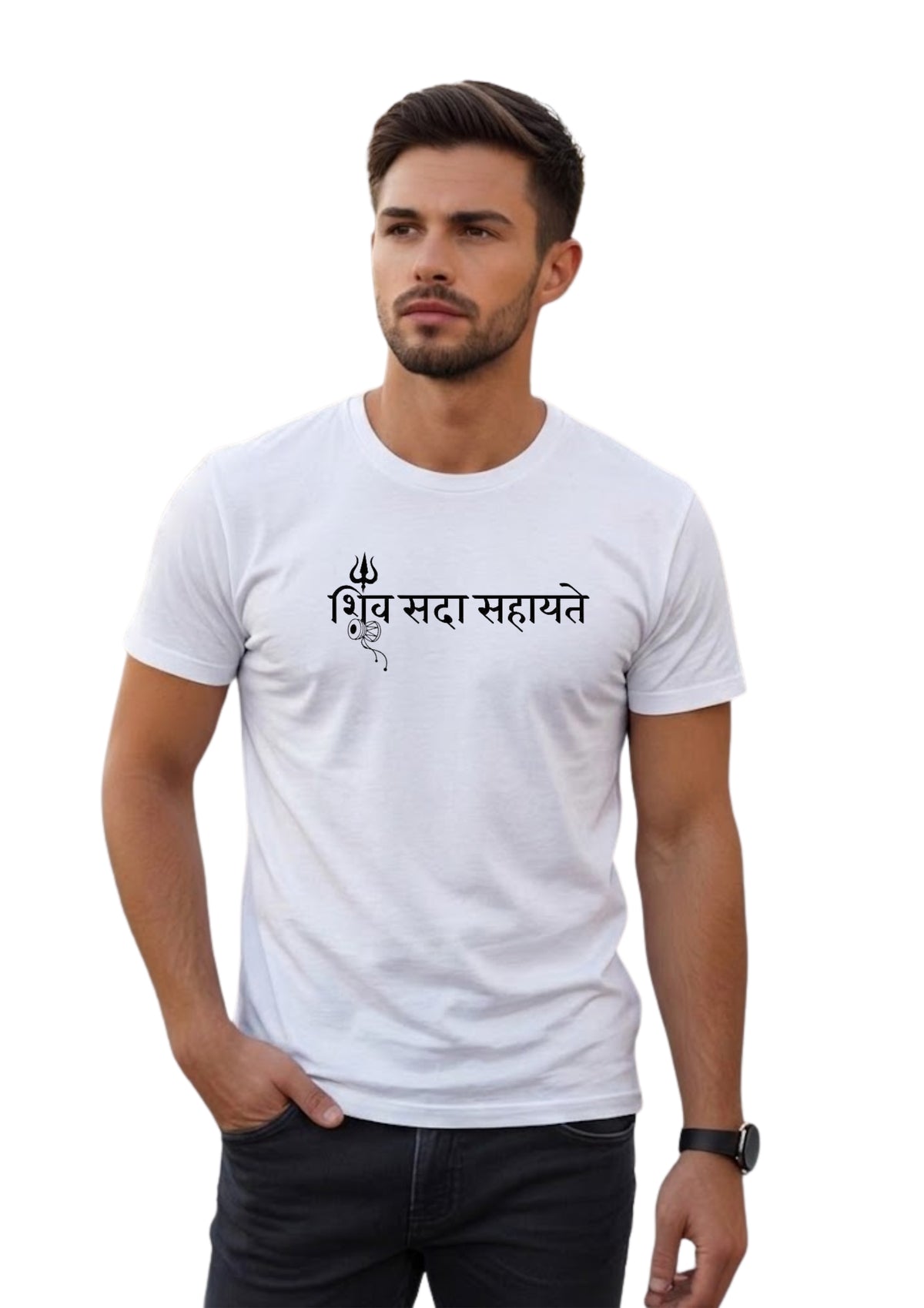 Shiv Sada Sahayate Graphic Oversized Fit T-Shirt for Men | 100% Cotton | 220 GSM | Tee Firm